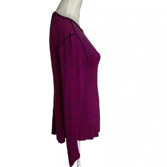 PROENZA SCHOULER WHITE LABEL Jersey Crewneck Shirt Magenta and Black Size S NWT - Picture 4 of 13